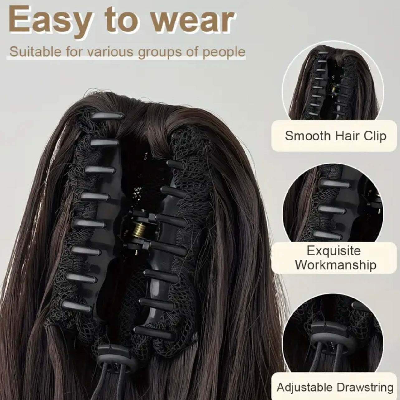 Natural Dark Black Brown 26-inches