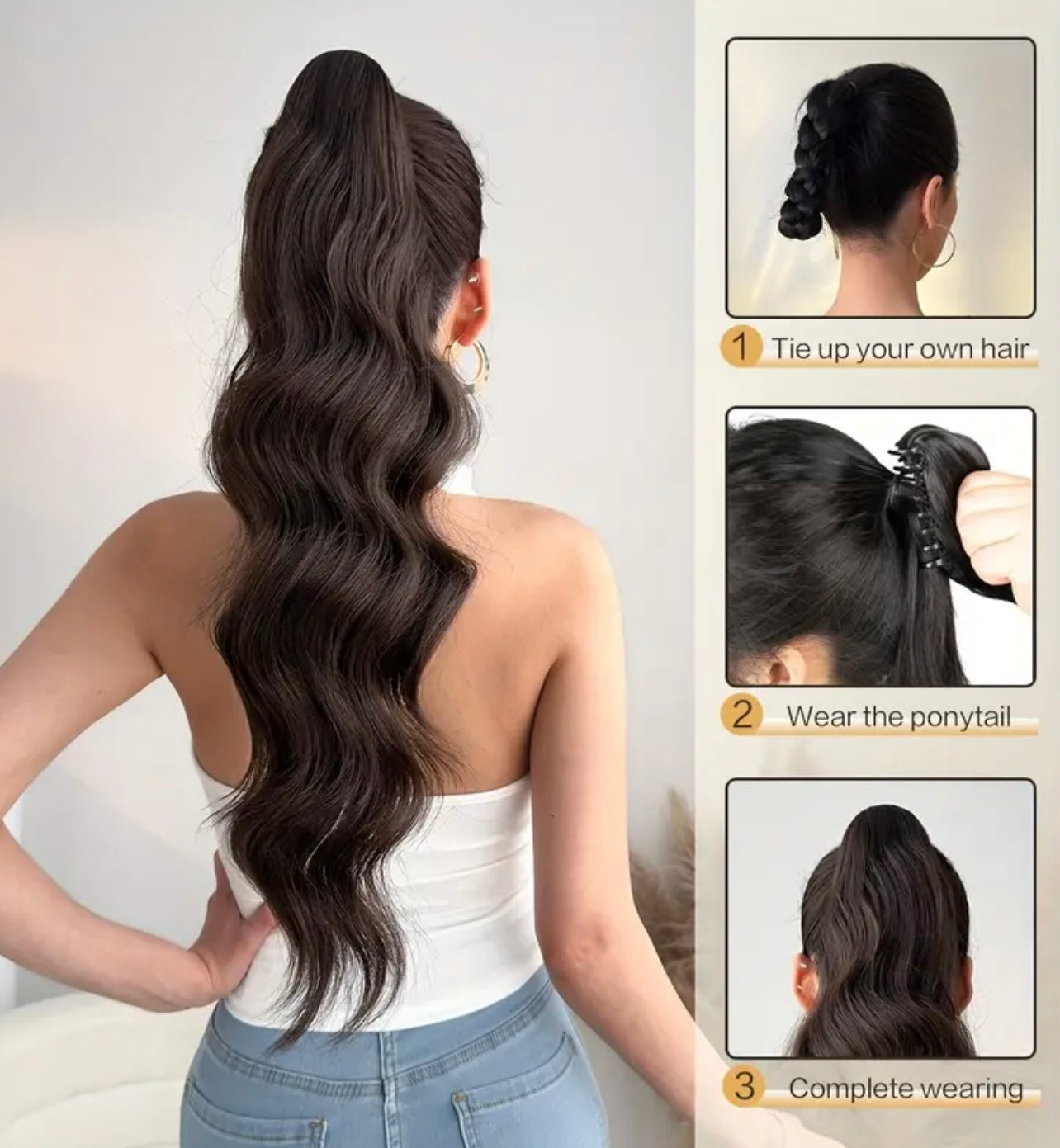 Natural Dark Black Brown 26-inches