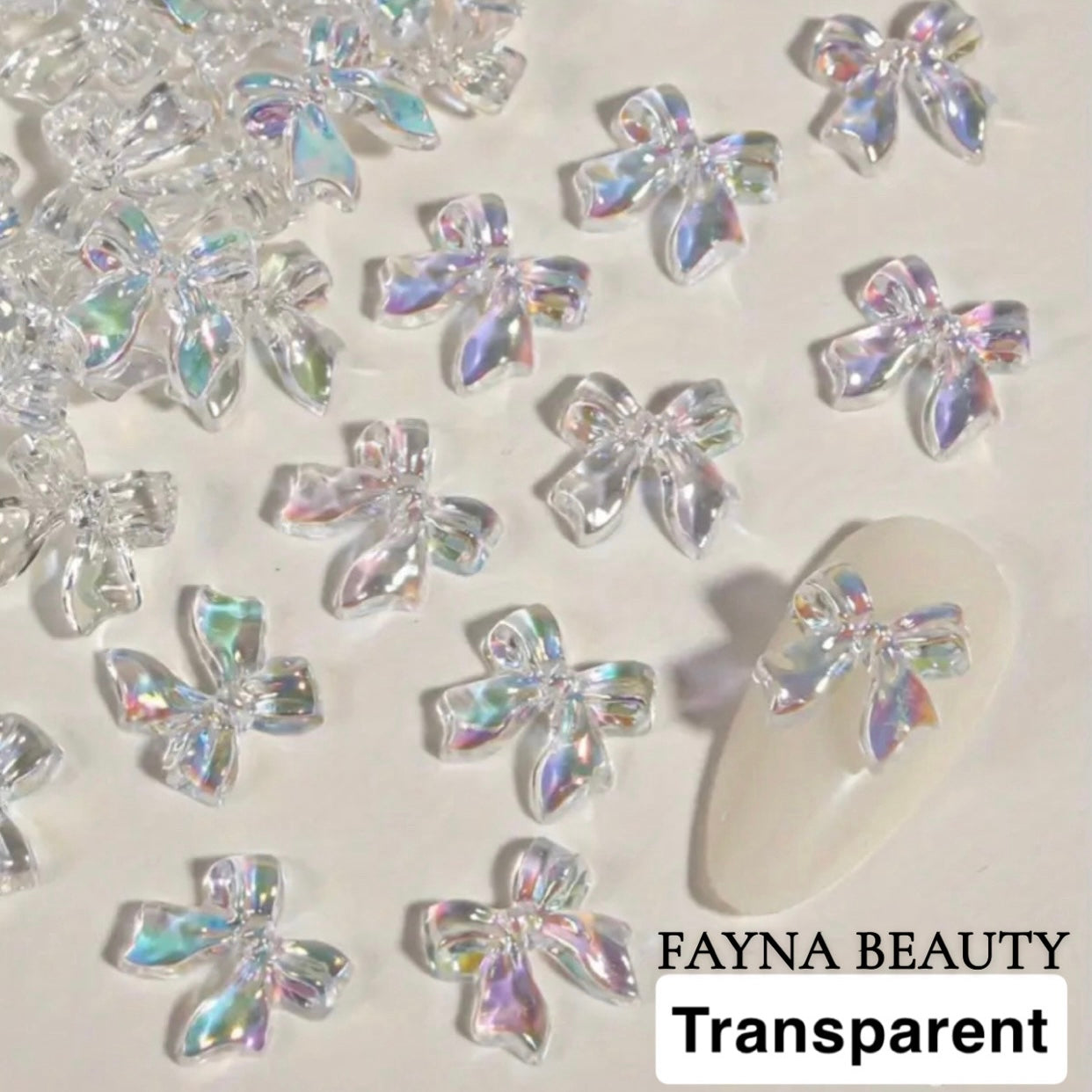 Bow Charm HOLO Transparent