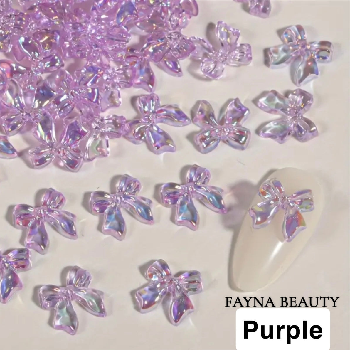 Bow Charm HOLO Purple